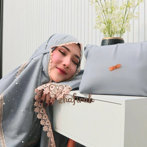 Mukena Arisha 3n1 Payet Mutiara Dengan Lapis Tile-Exclusive